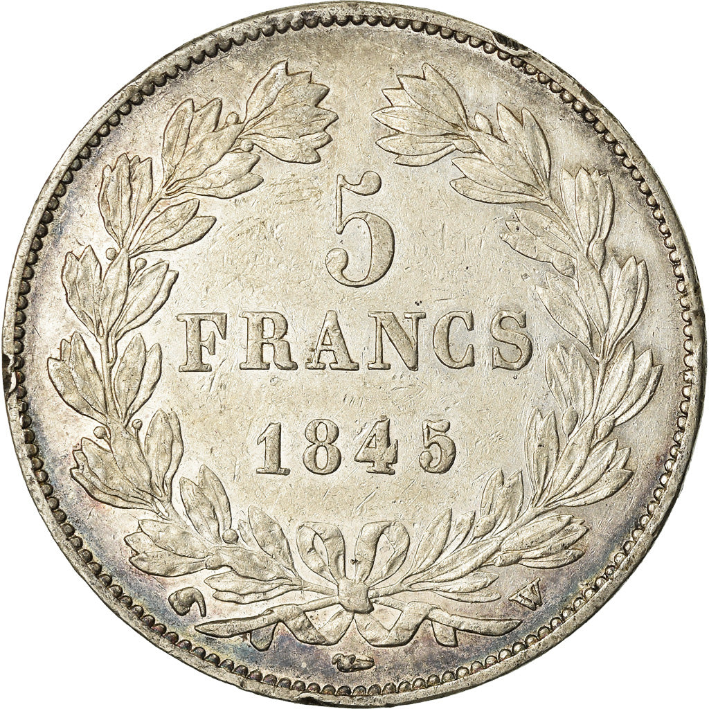 Moneta, Francia, Louis-Philippe, 5 Francs, 1845, Lille, BB, Argento, KM:749.13