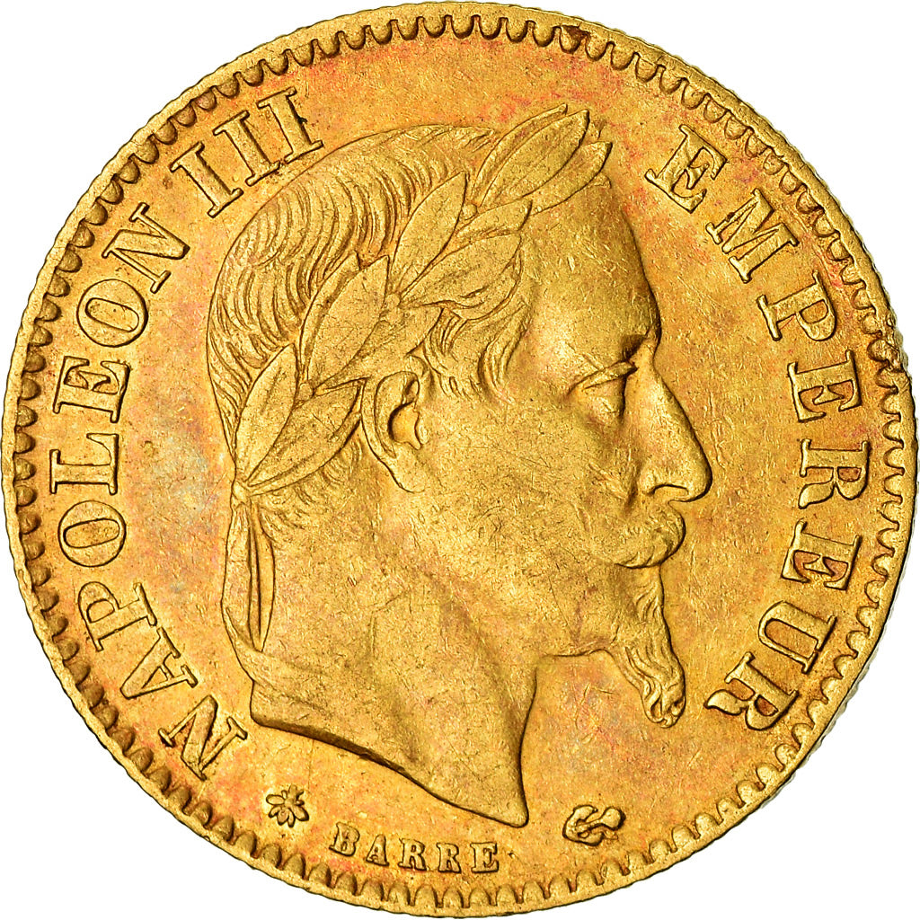 Moneta, Francia, Napoleon III, Napoléon III, 10 Francs, 1868, Paris, BB+, Oro