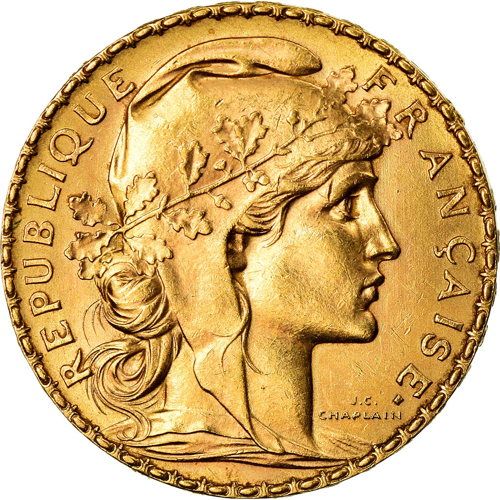 Moneda, Francia, Marianne, 20 Francs, 1911, Paris, EBC, Oro, KM:857