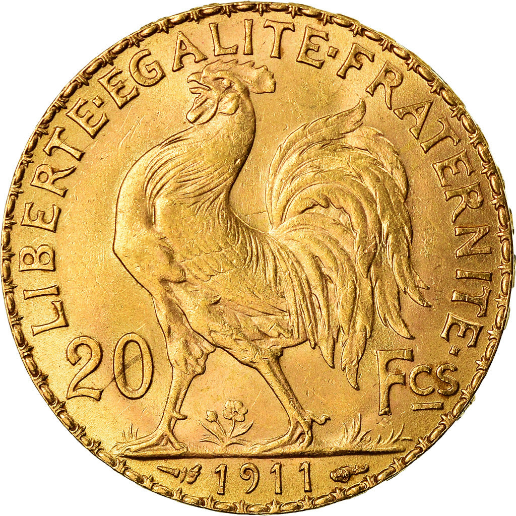 Moneda, Francia, Marianne, 20 Francs, 1911, Paris, EBC, Oro, KM:857