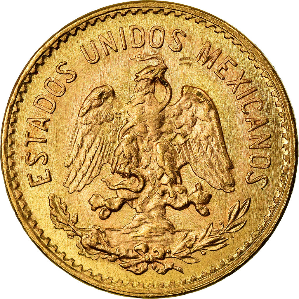Coin, Mexico, 5 Pesos, 1955, Mexico City, MS(60-62), Gold, KM:464