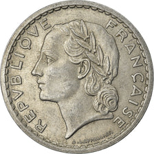 Munten, Frankrijk, Lavrillier, 5 Francs, 1948, Paris, 9 closed, ZF, Aluminium