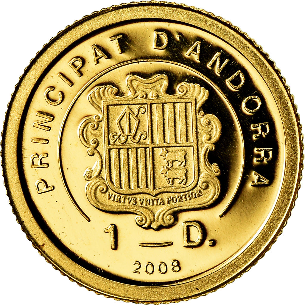 Coin, Andorra, Vénus de Milo, Diner, 2008, Proof, MS(65-70), Gold, KM:410