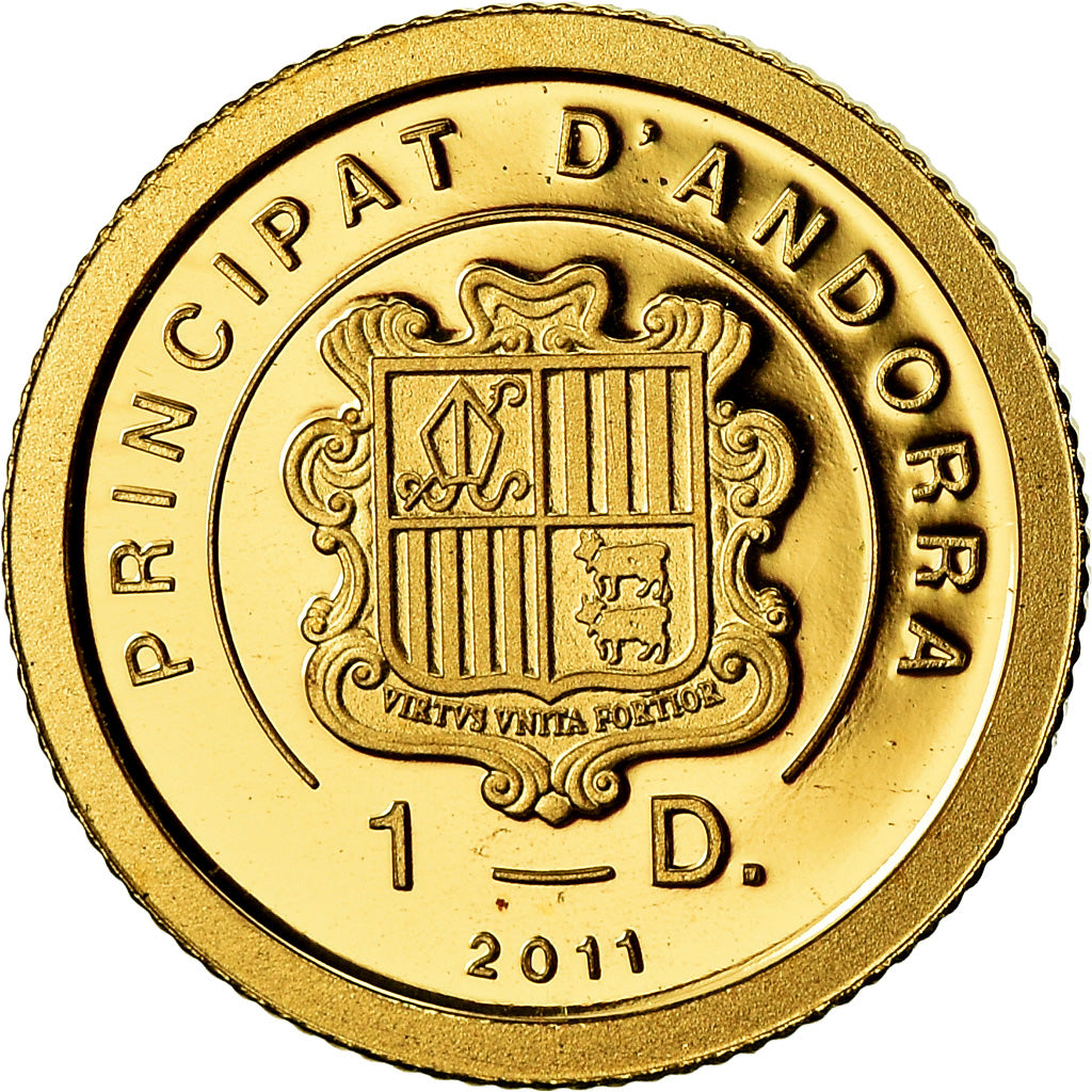 Munten, Andorra, Diner, 2011, Proof, FDC, Goud
