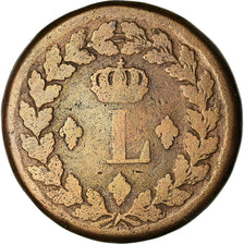 Moneta, Francia, Louis XVIII, Decime, 1814, Strasbourg, MB, Bronzo, KM:701, Le
