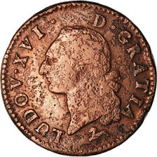 Moneta, Francja, Louis XVI, Sol ou sou, Sol, 1786, Orléans, VF(20-25), Miedź