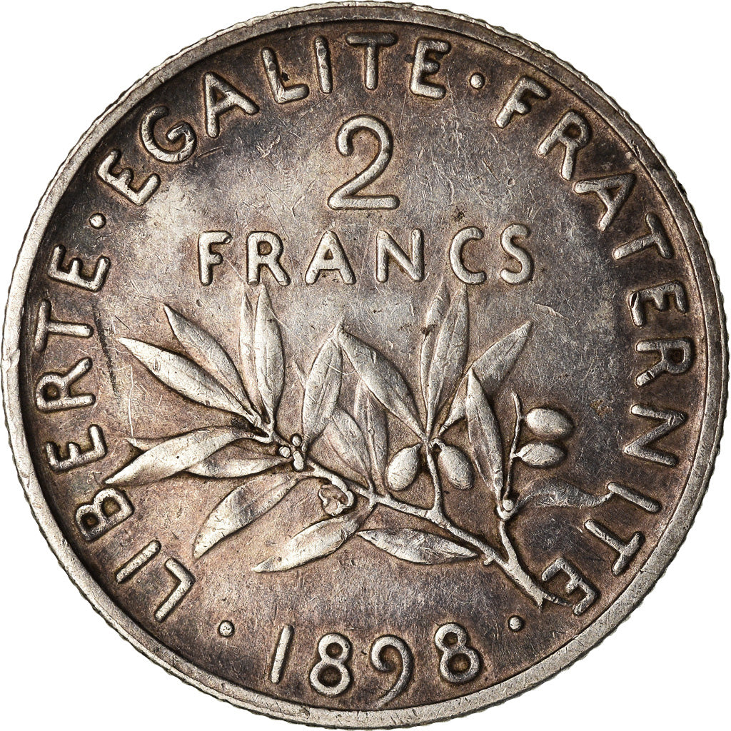 Coin, France, Semeuse, 2 Francs, 1898, Paris, EF(40-45), Silver, KM:845.1