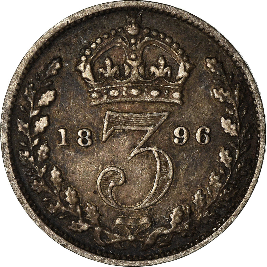 Coin, Great Britain, Victoria, 3 Pence, 1896, EF(40-45), Silver, KM:777