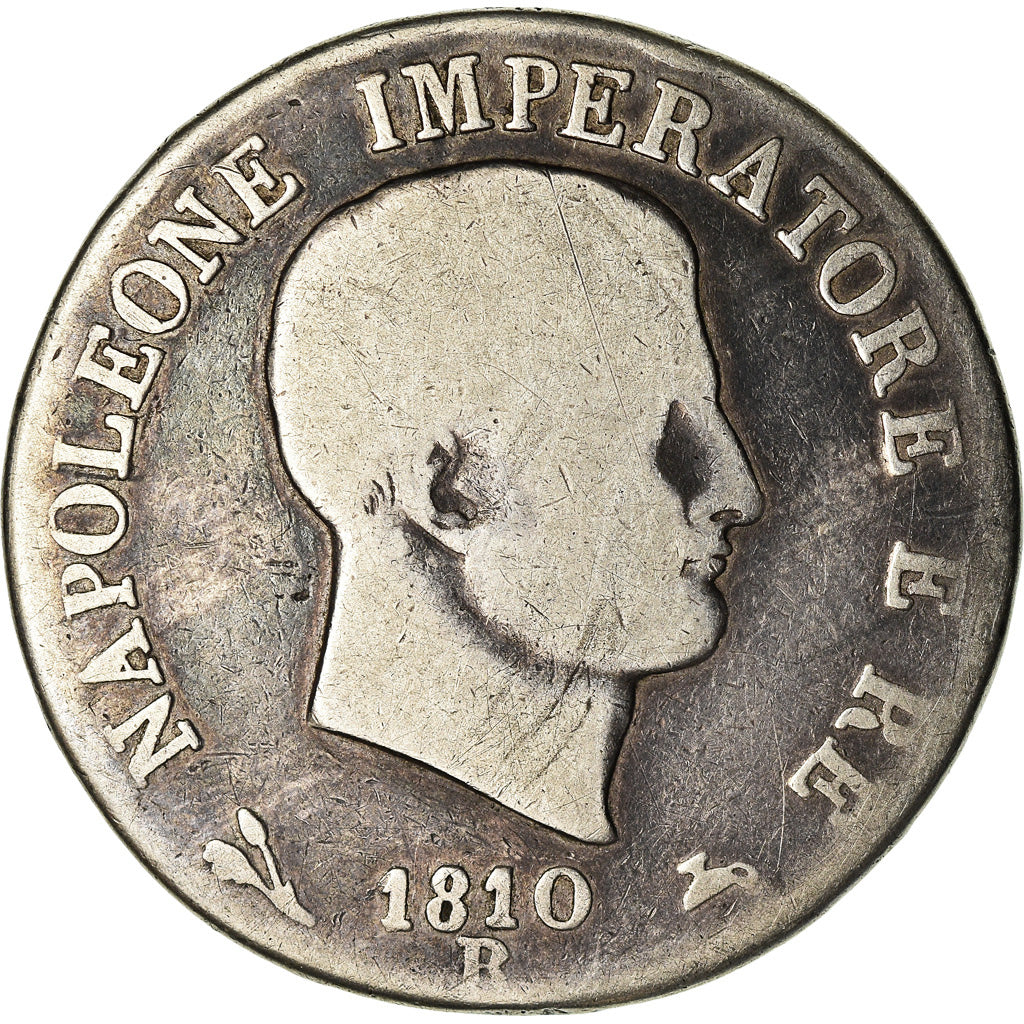 Moneta, DEPARTAMENTY WŁOSKIE, KINGDOM OF NAPOLEON, Napoleon I, 5 Lire, 1810