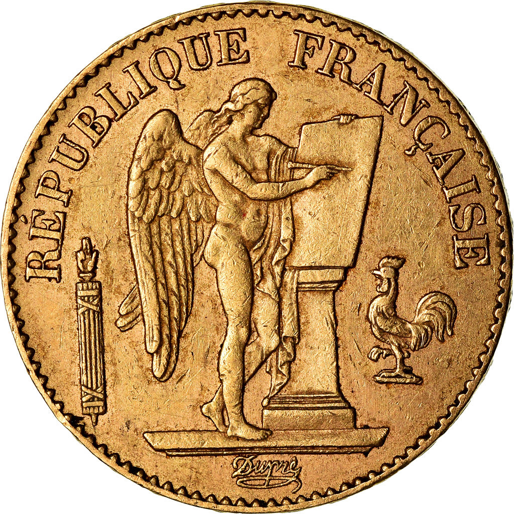 Moneta, Francja, Génie, 20 Francs, 1894, Paris, AU(50-53), Złoto, KM:825