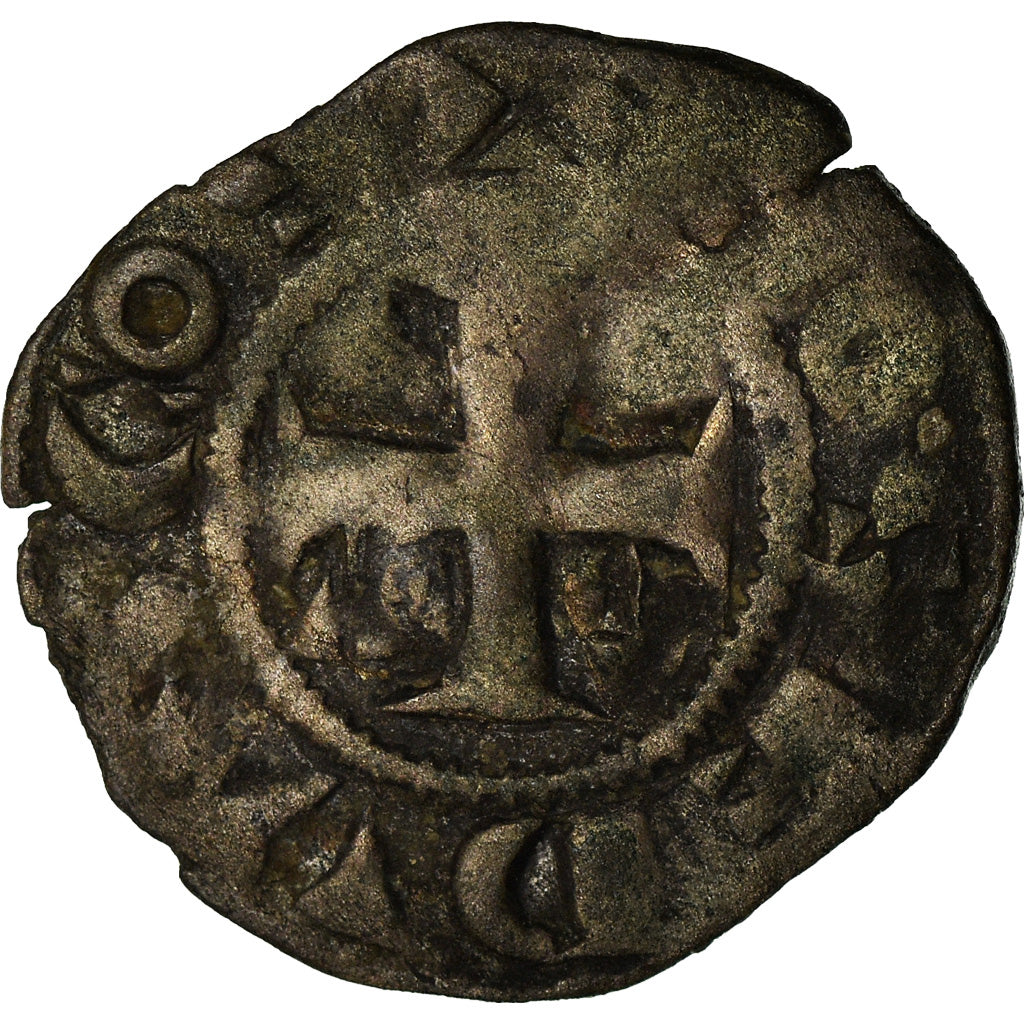 Moneda, Francia, Berry, Geoffroy II de Donzy, Obol, 1060-1160, Gien, BC+, Plata