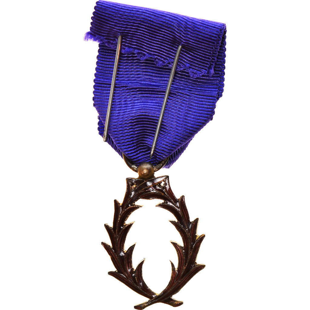 France, Ordre des Palmes Académiques, Médaille, Excellent Quality, Silvered