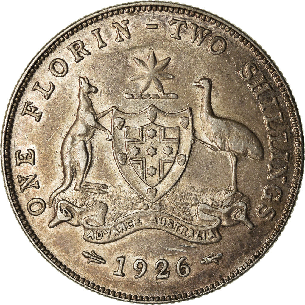 Coin, Australia, George V, Florin, 1926, Melbourne, AU(50-53), Silver, KM:27