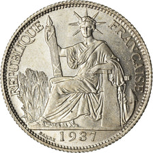 Moneta, Indocina, 20 Cent, 1937, Paris, SPL, Argento, Lecompte:236
