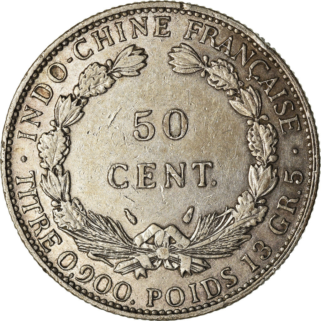 Monnaie, FRENCH INDO-CHINA, 50 Cents, 1936, Paris, TTB, Argent, KM:4a.2