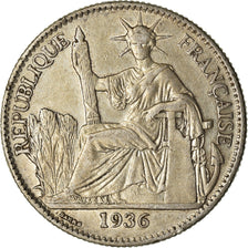 Coin, FRENCH INDO-CHINA, 50 Cents, 1936, Paris, EF(40-45), Silver, KM:4a.2