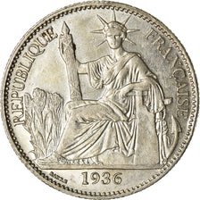 Coin, FRENCH INDO-CHINA, 50 Cents, 1936, Paris, MS(60-62), Silver, KM:4a.2