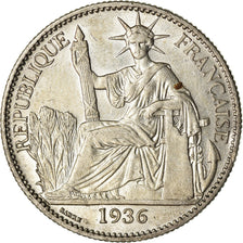 Coin, FRENCH INDO-CHINA, 50 Cents, 1936, Paris, MS(60-62), Silver, KM:4a.2