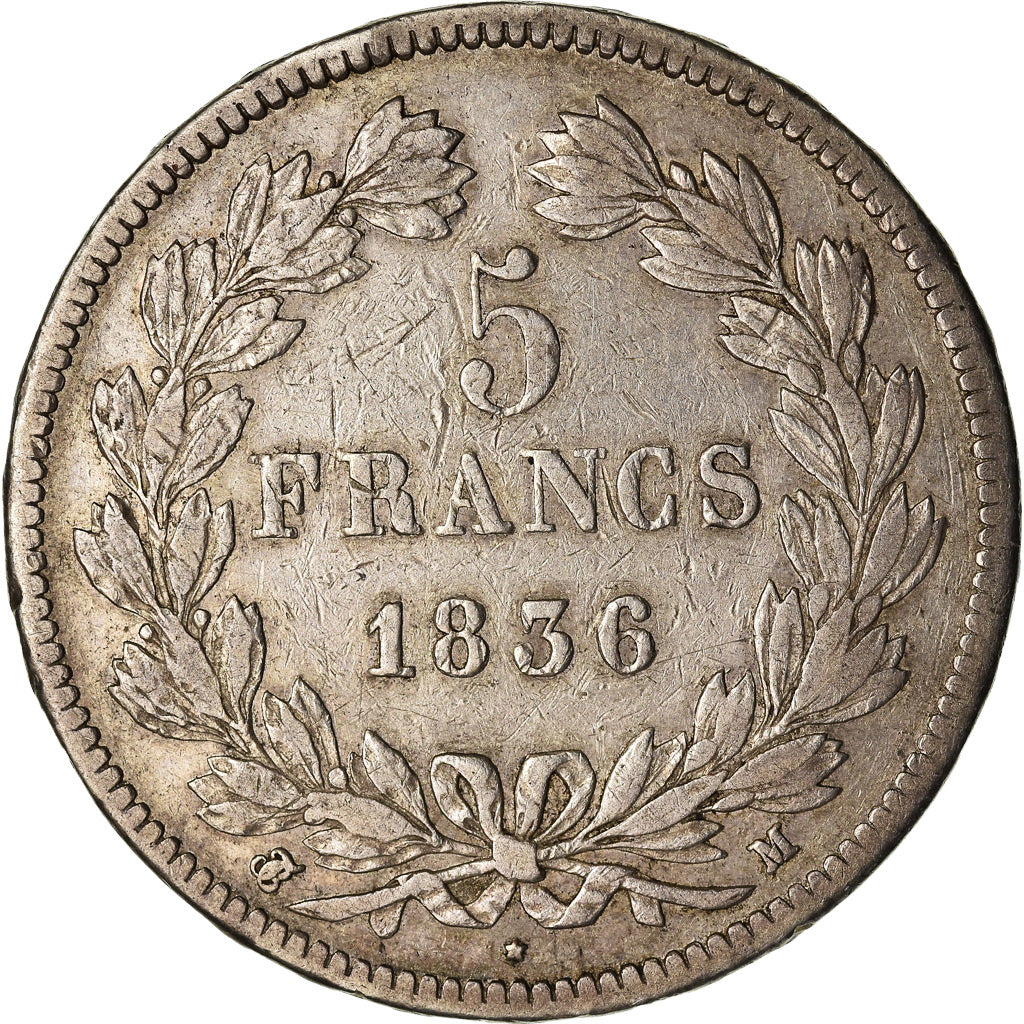 Monnaie, France, Louis - Philippe, Louis-Philippe, 5 Francs, 1836, Toulouse