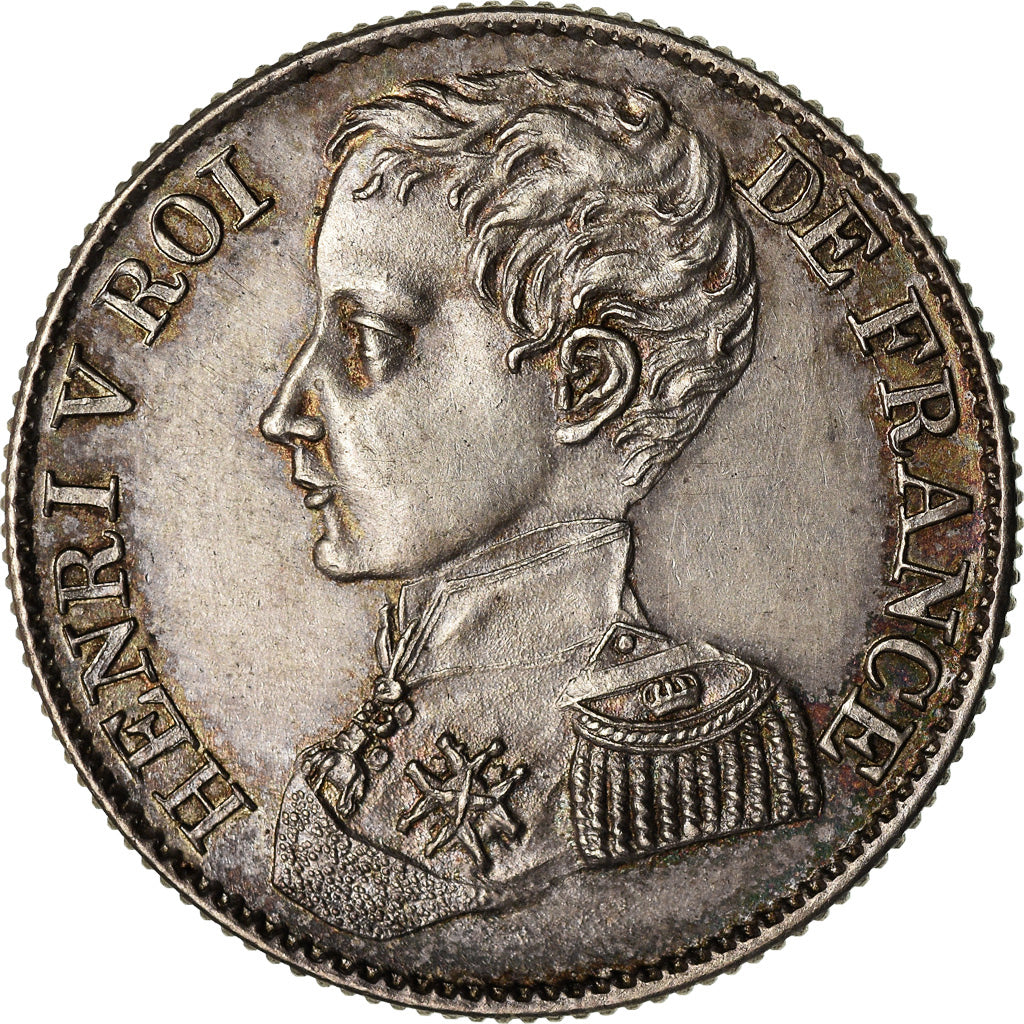 Munten, Frankrijk, Henri V, Franc, 1831, Brussels, UNC-, Zilver, KM:28.1