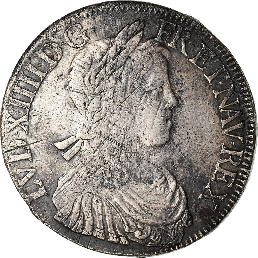 Moneta, Francja, Louis XIV, Écu à la mèche longue, Ecu, 1652, Nantes
