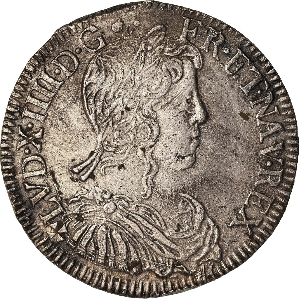 Frankreich, Louis XIV, 1/2 Écu à la mèche longue, 1653, Nantes, Silber, SS