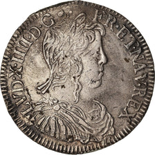 Frankreich, Louis XIV, 1/2 Écu à la mèche longue, 1653, Nantes, Silber, SS
