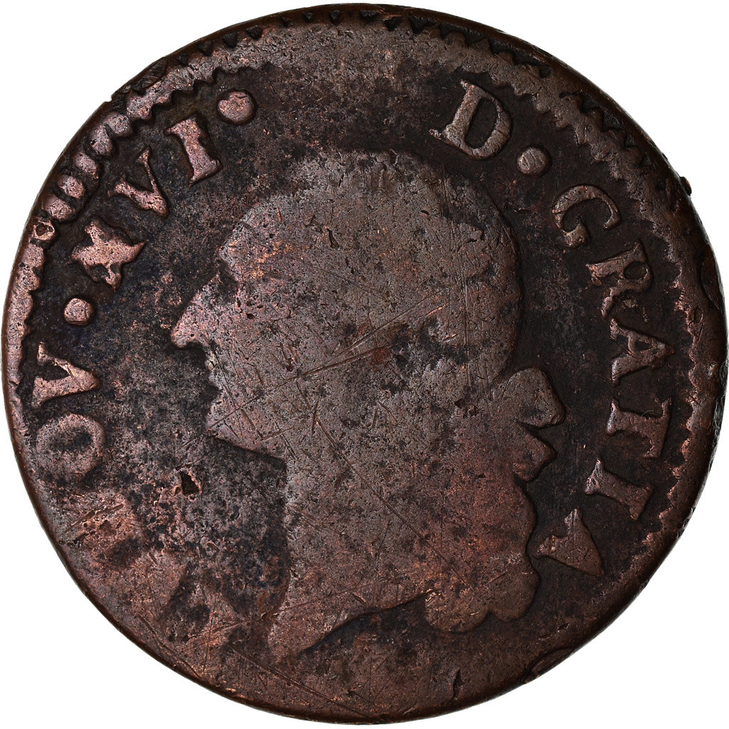 Monnaie, France, Louis XVI, Sol ou sou, Sol, 1784, Limoges, TB, Cuivre