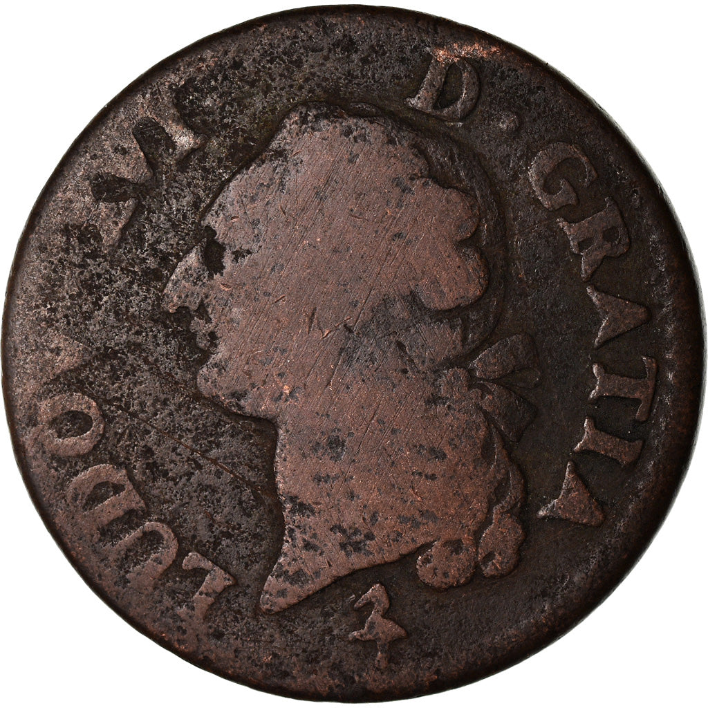 Monnaie, France, Louis XVI, Sol ou sou, Sol, 1791, Paris, TB, Cuivre