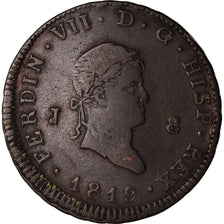 Moneta, Hiszpania, Ferdinand VII, 8 Maravedis, 1819, Jubia, EF(40-45), Miedź
