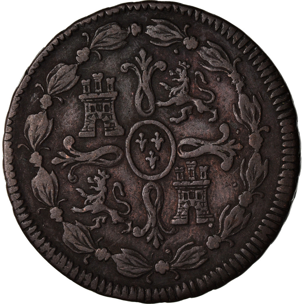 Coin, Spain, Ferdinand VII, 8 Maravedis, 1819, Jubia, EF(40-45), Copper, KM:491