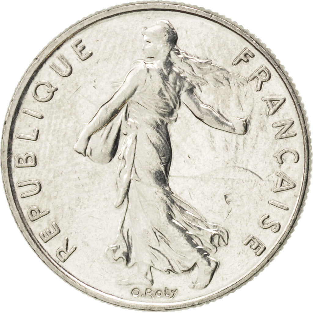 FRANCE, Semeuse, 1/2 Franc, 1993, Paris, KM #931.1, MS(63), Nickel, 19.5,...