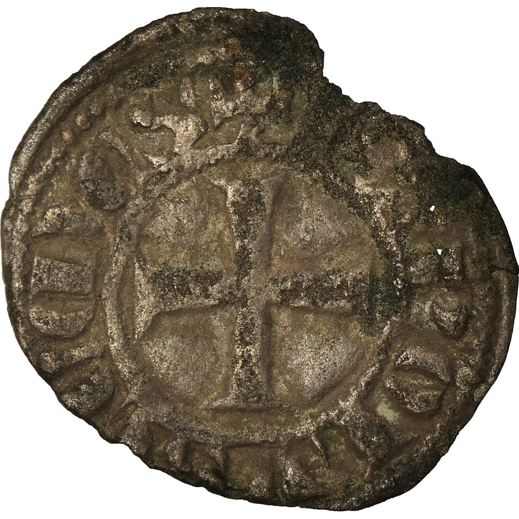 Münze, Frankreich, Anjou, Charles I, Obol, Angers, S+, Silber, Boudeau:157