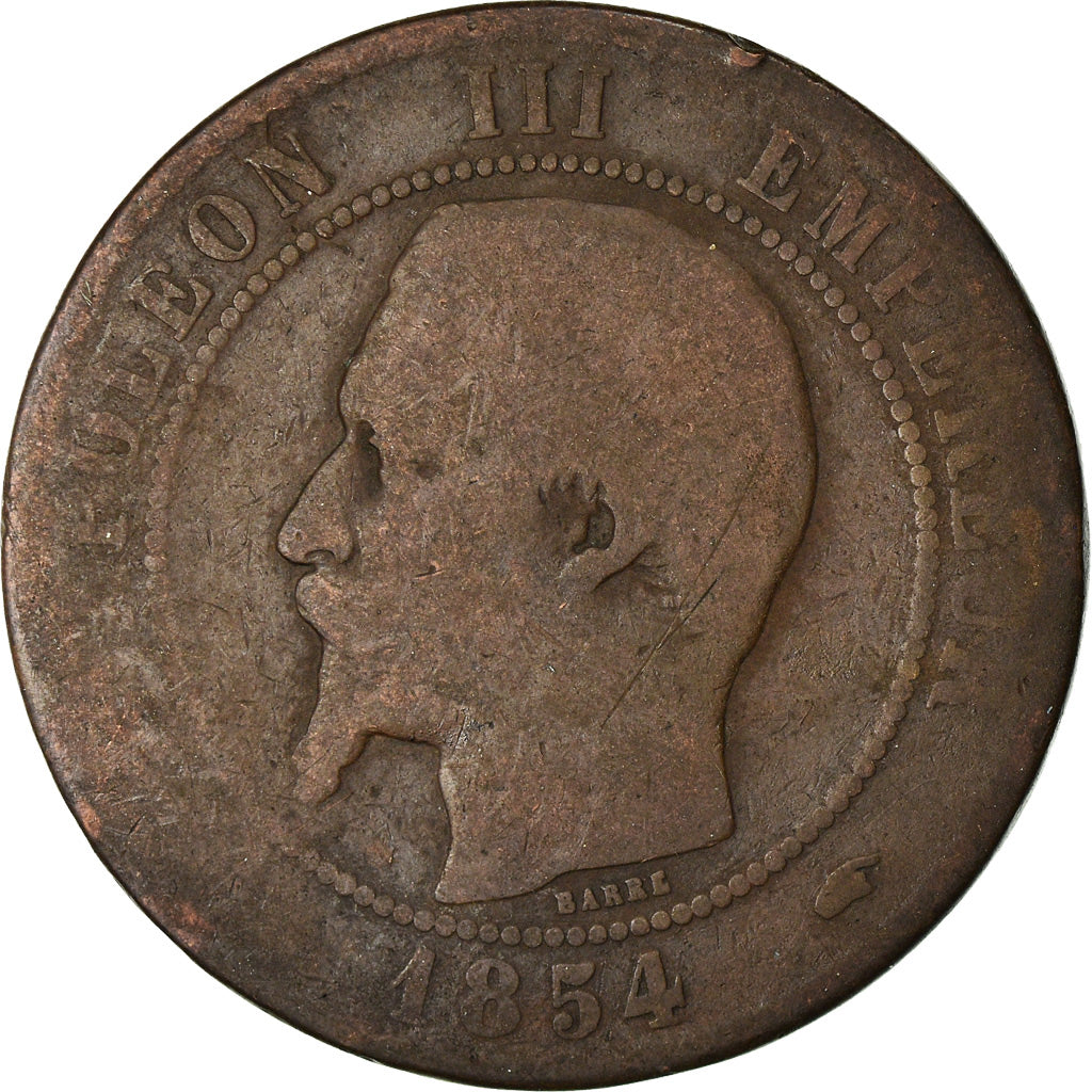 Moneda, Francia, Napoleon III, Napoléon III, 10 Centimes, 1854, Paris, BC
