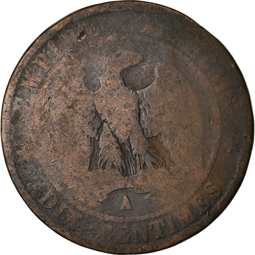 Moneda, Francia, Napoleon III, Napoléon III, 10 Centimes, 1856, Paris, BC