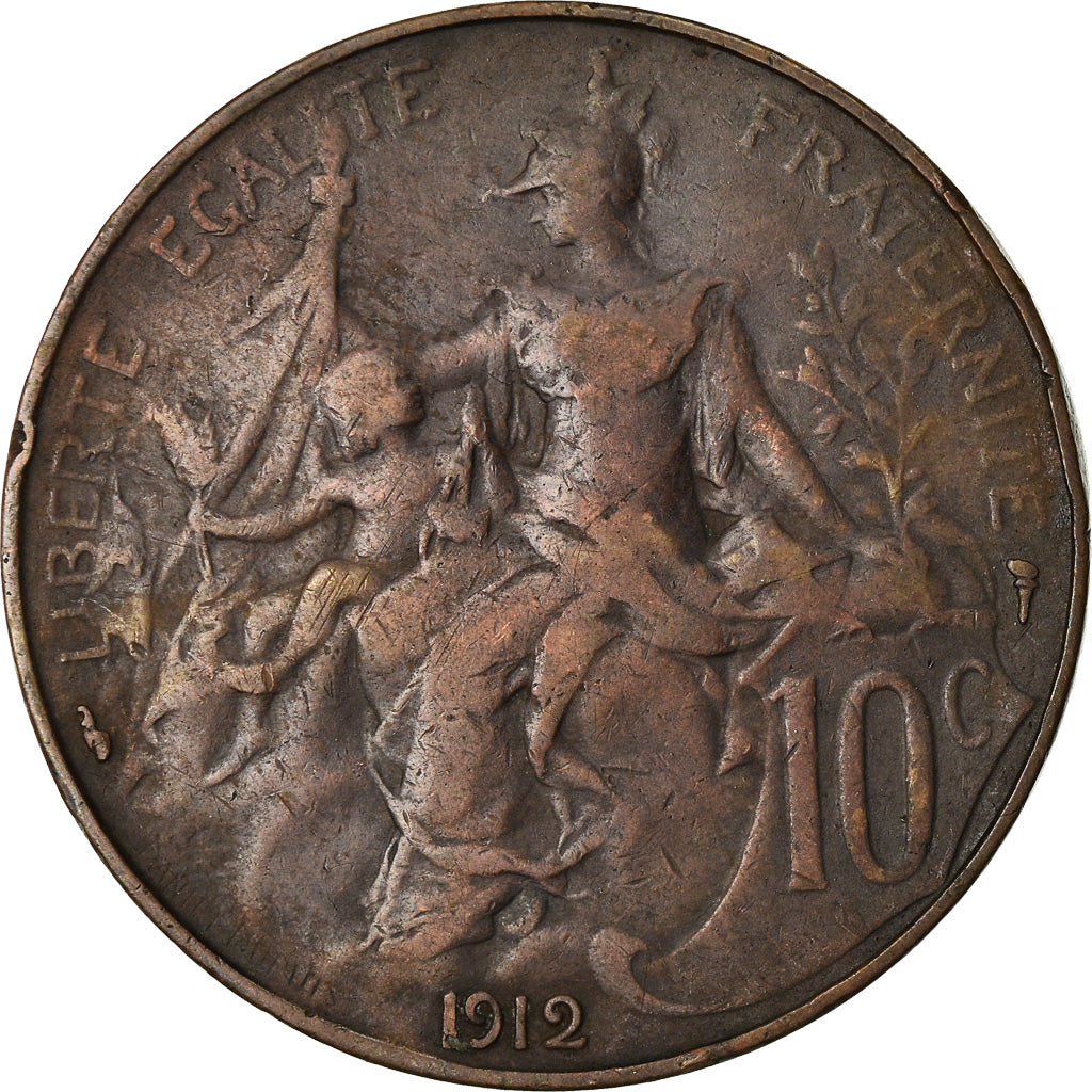 Munten, Frankrijk, Dupuis, 10 Centimes, 1912, Paris, FR+, Bronze, KM:843
