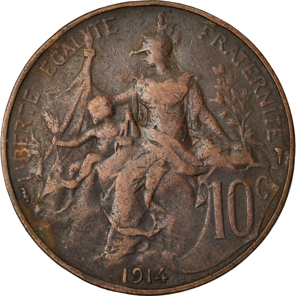 Coin, France, Dupuis, 10 Centimes, 1914, Paris, VF(20-25), Bronze, KM:843
