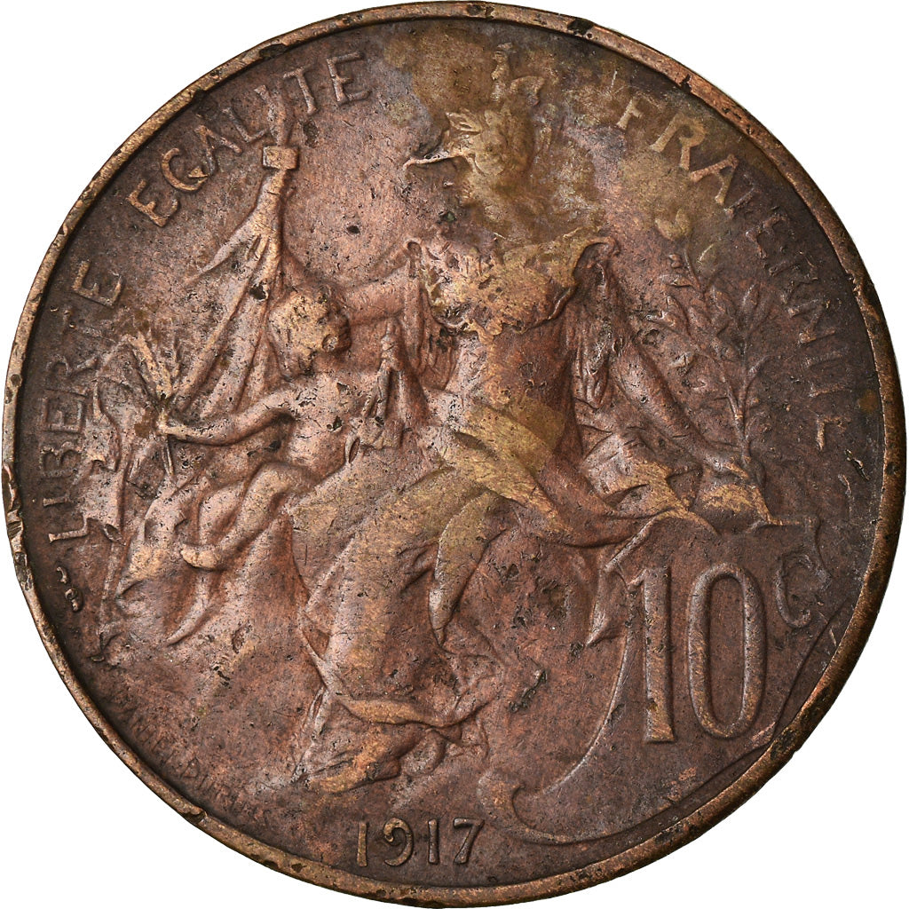 Monnaie, France, Dupuis, 10 Centimes, 1917, Paris, TB, Bronze, KM:843, Le