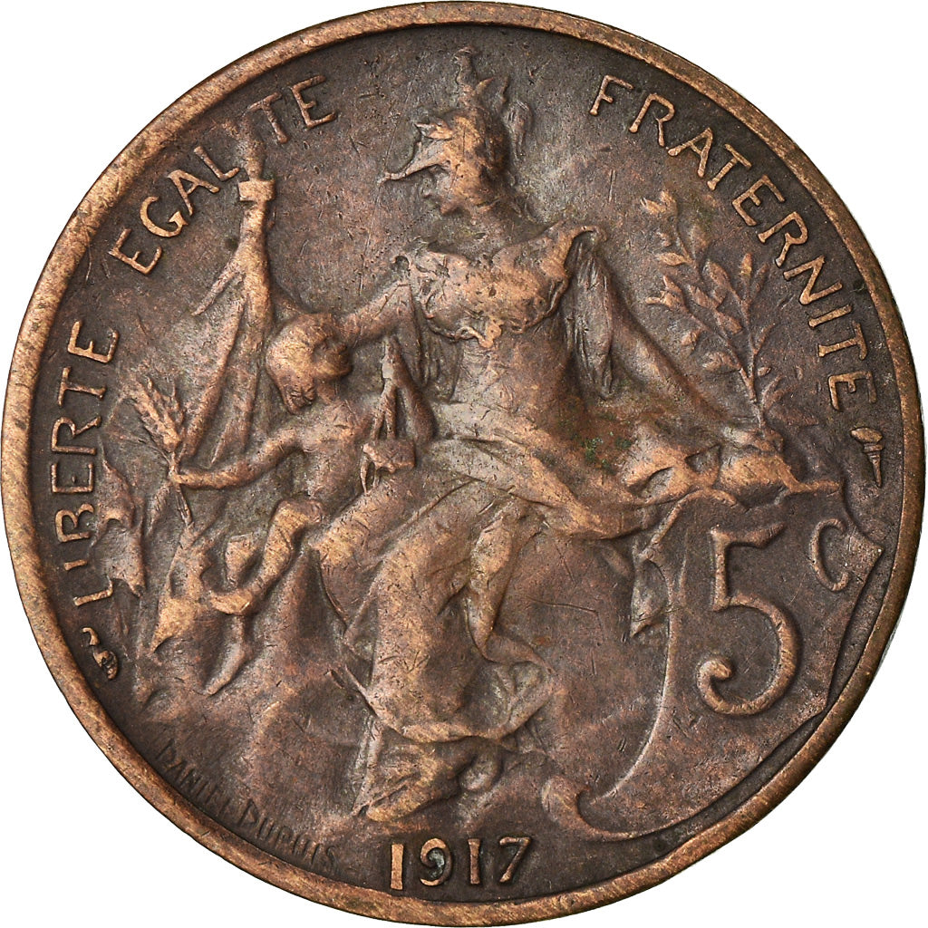 Coin, France, Dupuis, 5 Centimes, 1917, Paris, VF(30-35), Bronze, KM:842