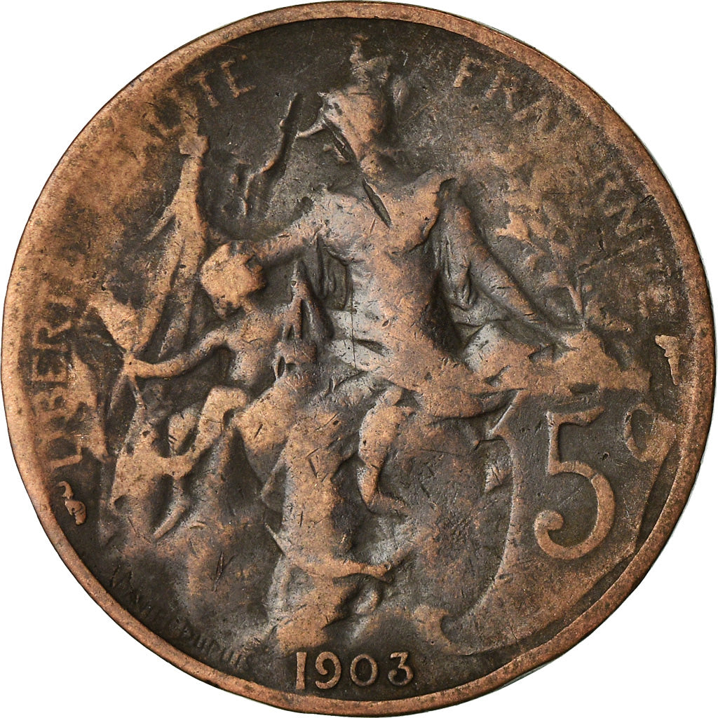 Coin, France, Dupuis, 5 Centimes, 1903, Paris, VF(20-25), Bronze, KM:842