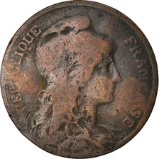 Moeda, França, Dupuis, 5 Centimes, 1901, Paris, F(12-15), Bronze, KM:842