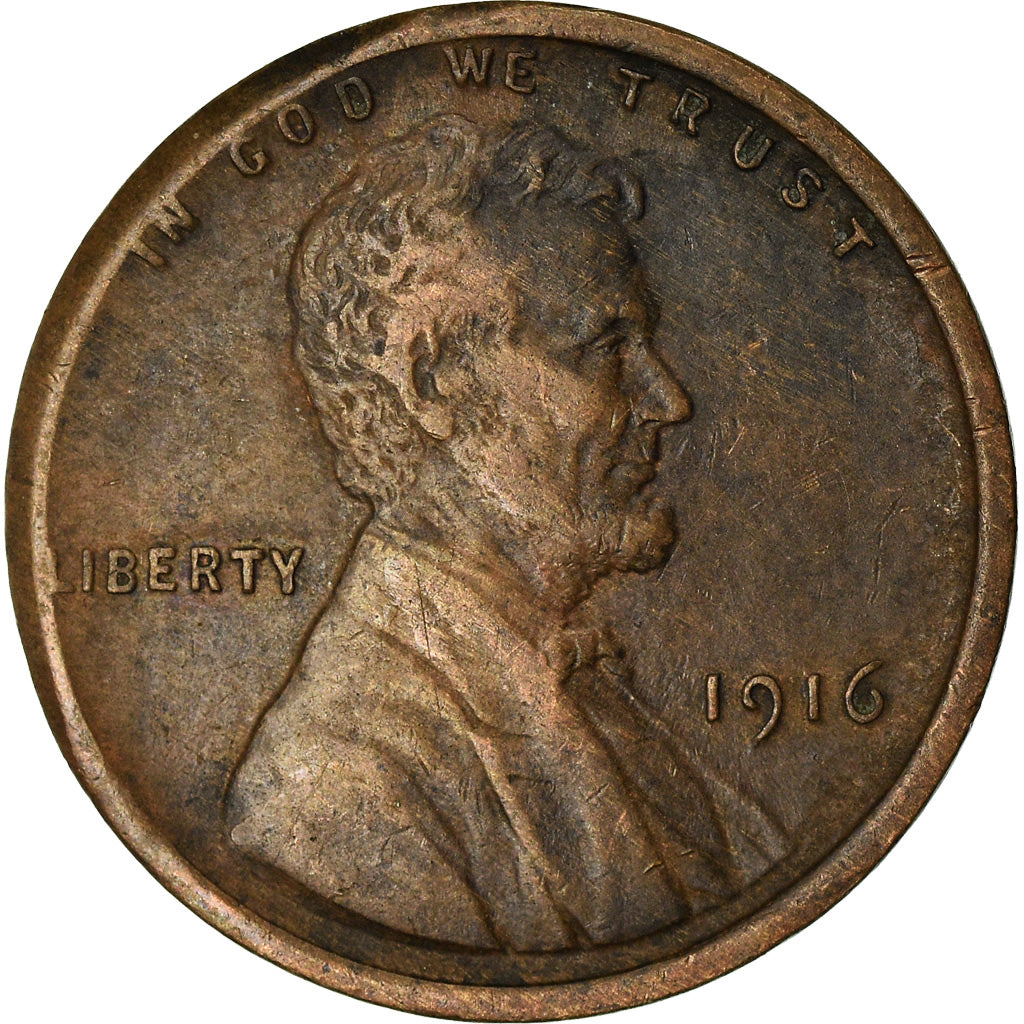 Coin, United States, Lincoln Cent, Cent, 1916, U.S. Mint, Philadelphia
