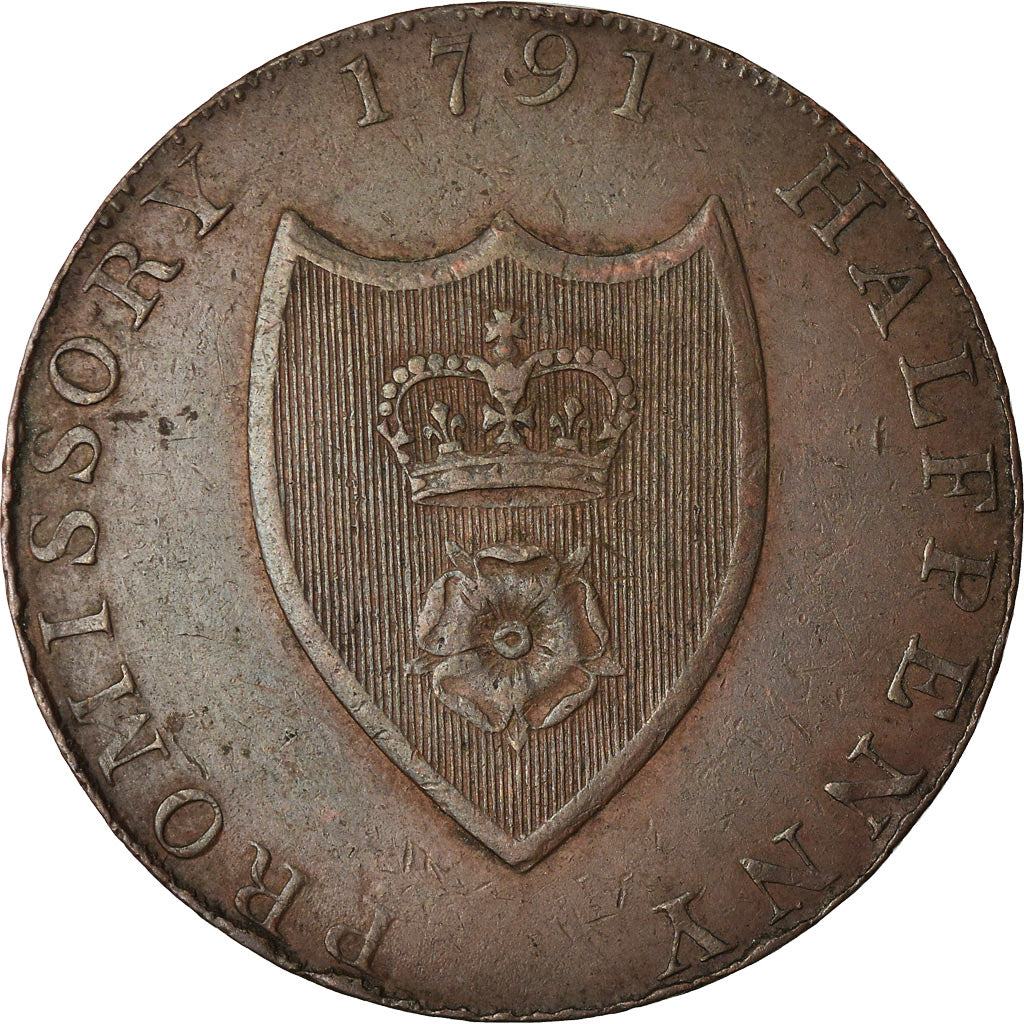 Coin, Great Britain, Hampshire, Halfpenny Token, 1791, Southampton, Rare