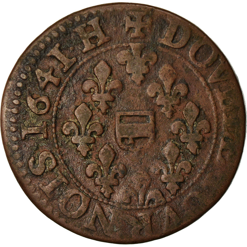 Monnaie, FRENCH STATES, BOISBELLE & HENRICHEMONT, Double Tournois, 1641, TTB