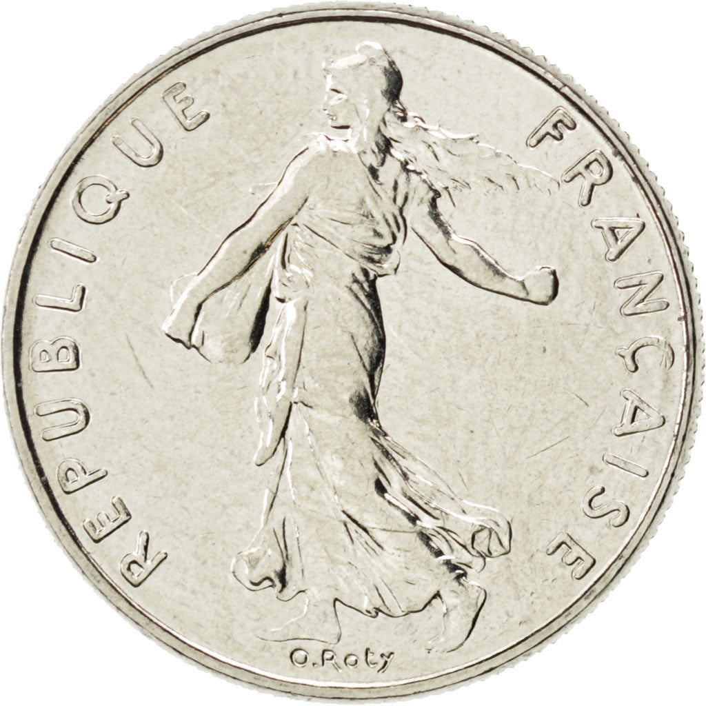 FRANCE, Semeuse, 1/2 Franc, 1999, Paris, KM #931.1, MS(63), Nickel, 19.5,...