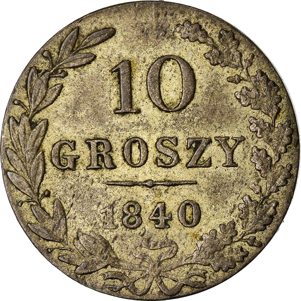Coin, Poland, Nicholas I, 10 Groszy, 1840, Moneta Wschovensis, AU(55-58)