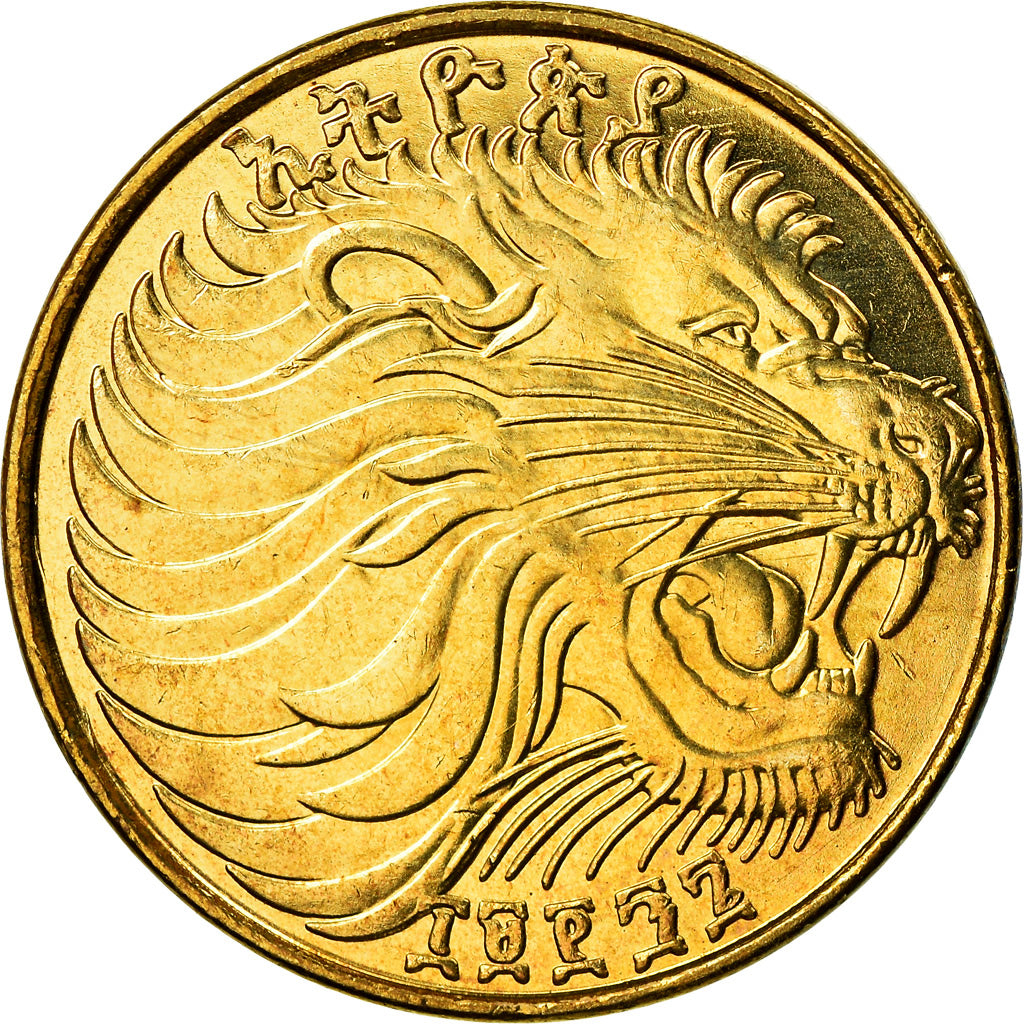 Coin, Ethiopia, 10 Cents, 2004, MS(63), Brass plated steel, KM:45.3