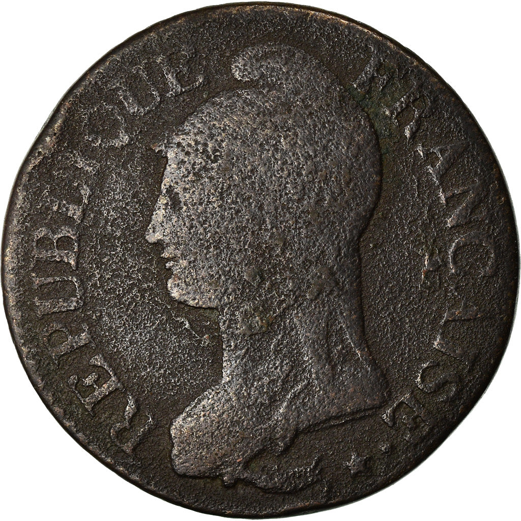 Moneta, Francia, Dupré, 5 Centimes, AN 7/5, Lille, MB, Bronzo, KM:640.11