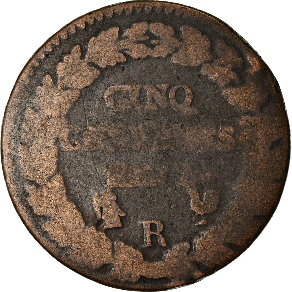 Coin, France, Dupré, 5 Centimes, AN 5, Orléans, F(12-15), Bronze, KM:640.9