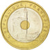 FRANCE, Jeux Méditerranéens, 20 Francs, 1993, KM #1016, AU(55-58), Tri-Metallic,